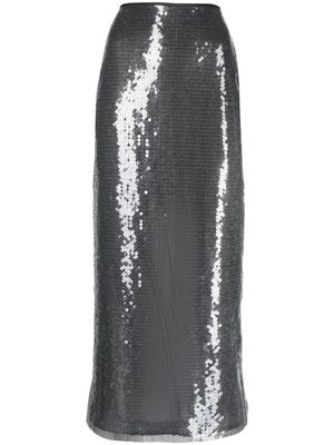 David Koma sequinned midi high-waist skirt - Grey