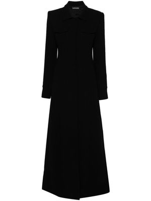 David Koma topstitch maxi coat - Black