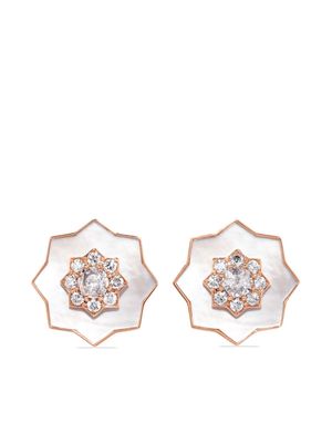 David Morris 18kt rose gold Astra diamond and mother-of-pearl earrings - Pink