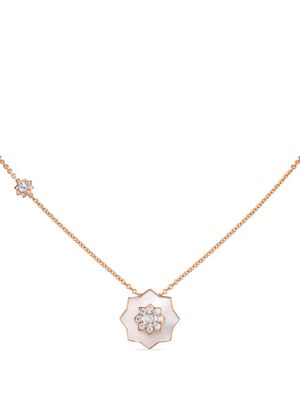 David Morris 18kt rose gold Astra diamond and mother-of-pearl pendant necklace - Pink