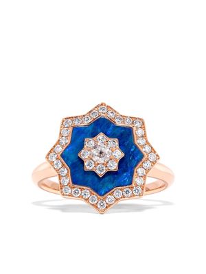 David Morris 18kt rose gold Astra diamond and opal ring