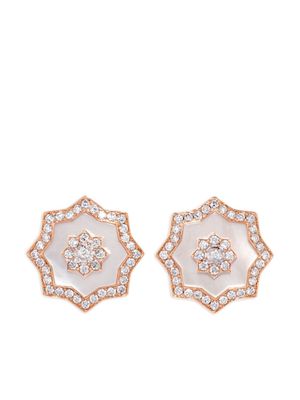 David Morris 18kt rose gold Astra mother-of-pearl and diamond earrings - Pink