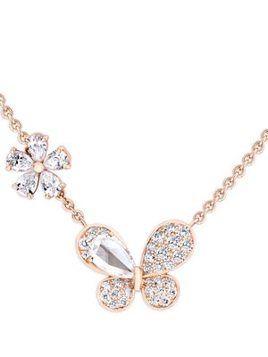 David Morris 18kt rose gold Pixie diamond necklace - Pink