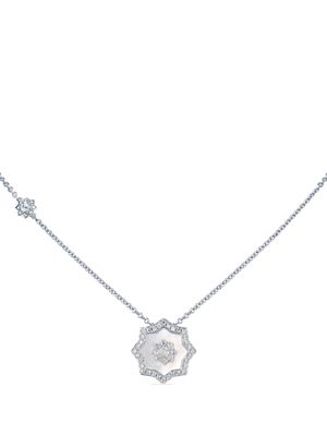 David Morris 18kt white gold Astra diamond and mother-of-pearl necklace - Silver