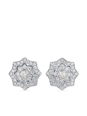 David Morris 18kt white gold Astra diamond stud earrings - Silver
