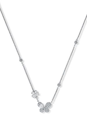 David Morris 18kt white gold diamond Pixie pendant necklace - Silver