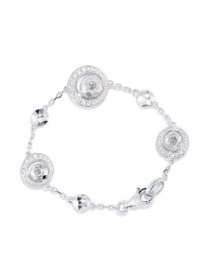 David Morris 18kt white gold diamond Rose Cut Forever chain bracelet - Silver