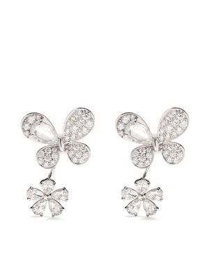 David Morris 18kt white gold Pixie diamond earrings