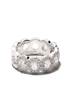 David Morris 18kt white gold Rose Cut Diamond Half Eternity ring