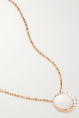 David Morris - Fortuna 18-karat Rose Gold, Mother-of-pearl And Diamond Necklace - one size