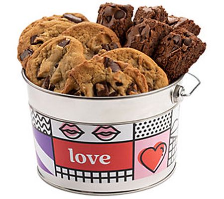 David's Cookies Love Chocolate Chip Cookie & Br ownie Bucket