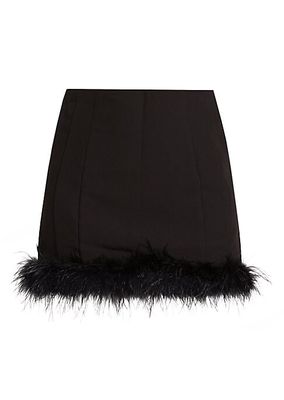 Dax Feather-Trimmed Miniskirt