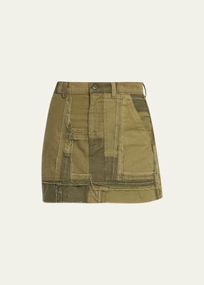 Dax Patchwork Cargo Mini Skirt
