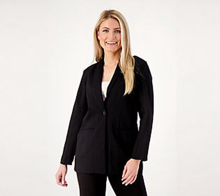 Day2Day by Duette NYC Petite Lux Knit One Button Blazer
