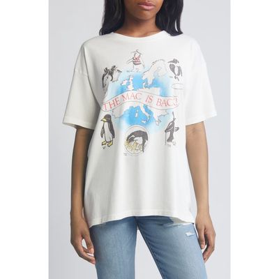 Daydreamer Fleetwood Mac Is Back Cotton Graphic T-Shirt in Vintage White 