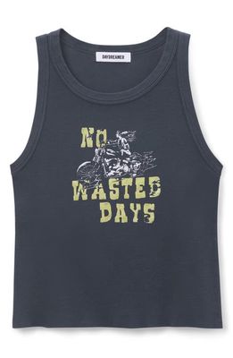 Daydreamer No Wasted Days Graphic Tank in Vintage Black