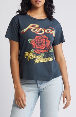 Daydreamer Poison Every Rose Cotton Graphic T-Shirt in Vintage Black