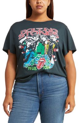 Daydreamer Rolling Stones Cotton Graphic T-Shirt in Vintage Black