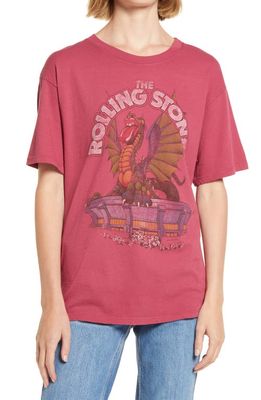 Daydreamer Rolling Stones Dragon Arena Boyfriend Graphic Tee in Rouge