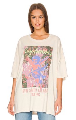 DAYDREAMER Stop and Smell The Roses Tee in Cream.