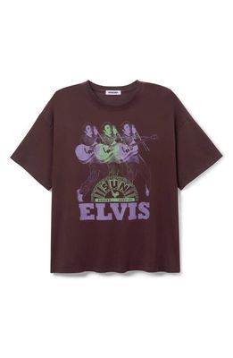 Daydreamer Sun Records x Elvis Repeat Graphic T-Shirt in Coffee Quartz