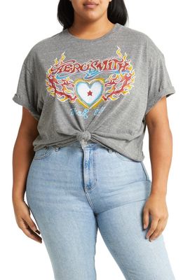 Daydreamer Women's Aerosmith '78 Tour Boyfriend Graphic Tee in Heather Grey