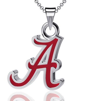 DAYNA DESIGNS Alabama Crimson Tide Enamel Small Pendant Necklace in Silver