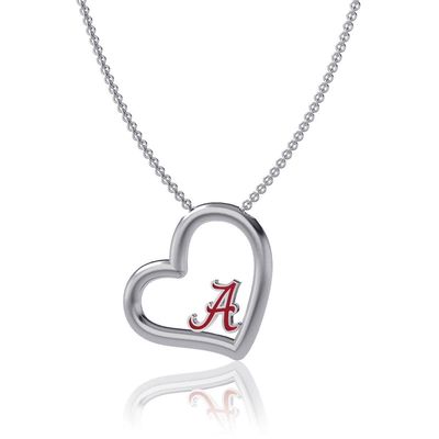 DAYNA DESIGNS Alabama Crimson Tide Heart Necklace in Silver