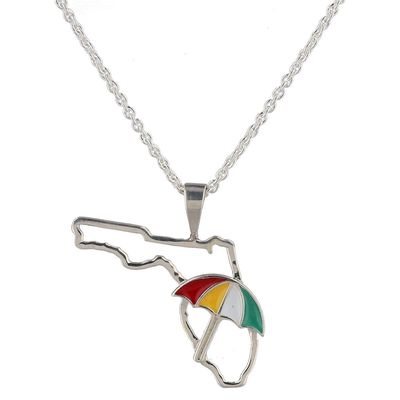 DAYNA DESIGNS Arnold Palmer State Outline Necklace in Silver