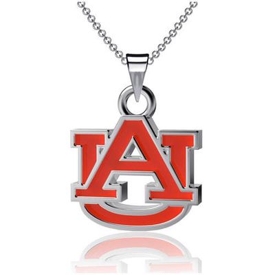 DAYNA DESIGNS Auburn Tigers Enamel Small Pendant Necklace in Silver