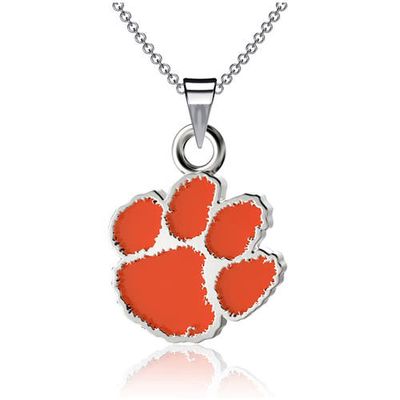 DAYNA DESIGNS Clemson Tigers Enamel Small Pendant Necklace in Silver