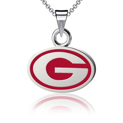 DAYNA DESIGNS Georgia Bulldogs Enamel Pendant Necklace in Silver