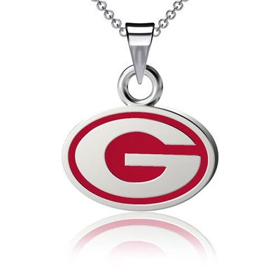 DAYNA DESIGNS Georgia Bulldogs Enamel Small Pendant Necklace in Silver