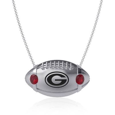 DAYNA DESIGNS Georgia Bulldogs Football Necklace in Silver