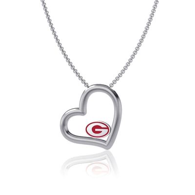 DAYNA DESIGNS Georgia Bulldogs Heart Necklace in Silver