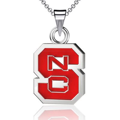 DAYNA DESIGNS NC State Wolfpack Enamel Small Pendant Necklace in Silver