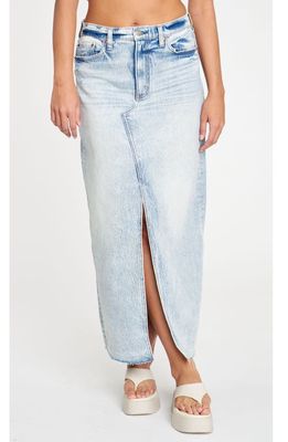 DAZE Girl Next Door Distressed Denim Maxi Skirt in First Move