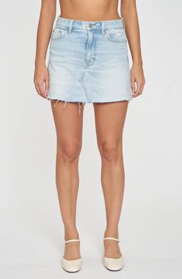 DAZE Malibu Distressed Cutoff Denim Miniskirt in Icebreaker