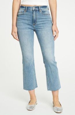 DAZE Shy Girl Raw Edge Kick Flare Crop Jeans in Light Beam