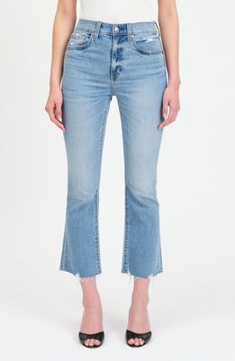 DAZE Shy Girl Raw Edge Kick Flare Crop Jeans in Marina Vintage 