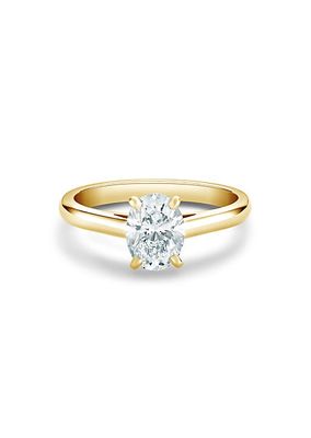 DB Classic 18K Yellow Gold & 1 TCW Oval Diamond Engagement Ring