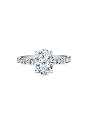 DB Classic Platinum & 1 TCW Oval Diamond Engagement Ring