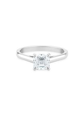 DB Classic Platinum & Asscher-Cut Natural Diamond Solitaire Engagement Ring