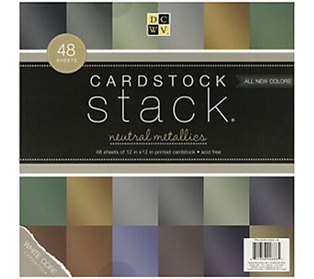 DCWV 48 pack of Single-Sided Metallic Cardstock Stack
