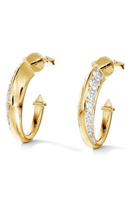 De Beers Forevermark Avaanti&trade; Pavé Diamond Hoop Earrings in Yellow Gold