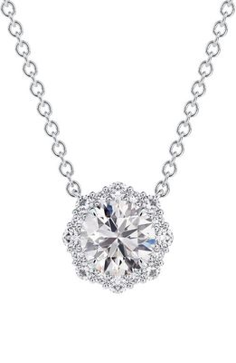 De Beers Forevermark Center of My Universe Floral Halo Diamond Pendant Necklace in 18K White Gold