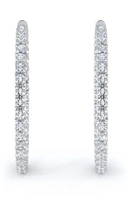 De Beers Forevermark Inside Outside Diamond Hoop Earrings in 18K White Gold