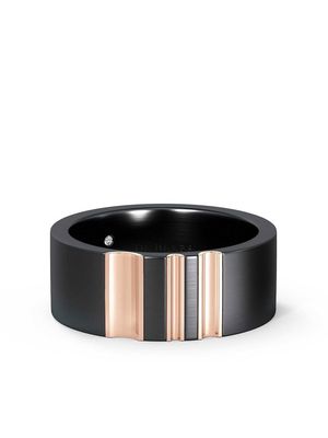 De Beers Jewellers 18kt rose gold and titanium RVL diamond band ring - Black