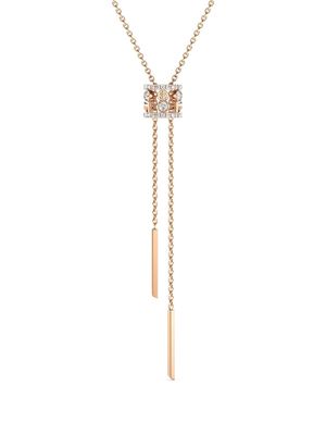 De Beers Jewellers 18kt rose gold Dewdrop diamond slider necklace - Pink