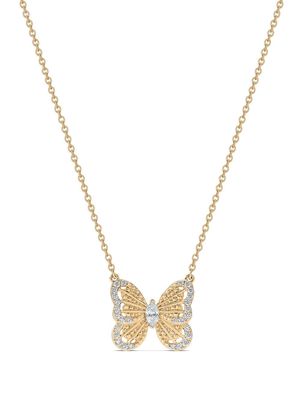 De Beers Jewellers 18kt rose gold Portraits of Nature butterfly diamond pendant necklace - Pink